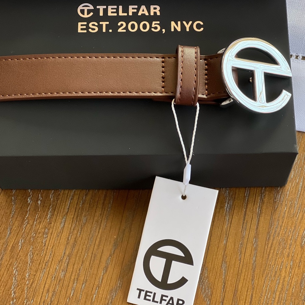 Telfar Logo Belt Chocolate Small (Size 24-36)